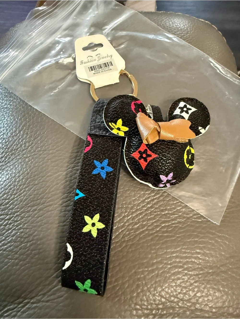 Black Multicolor Minnie Mouse Keychain/Bag charm